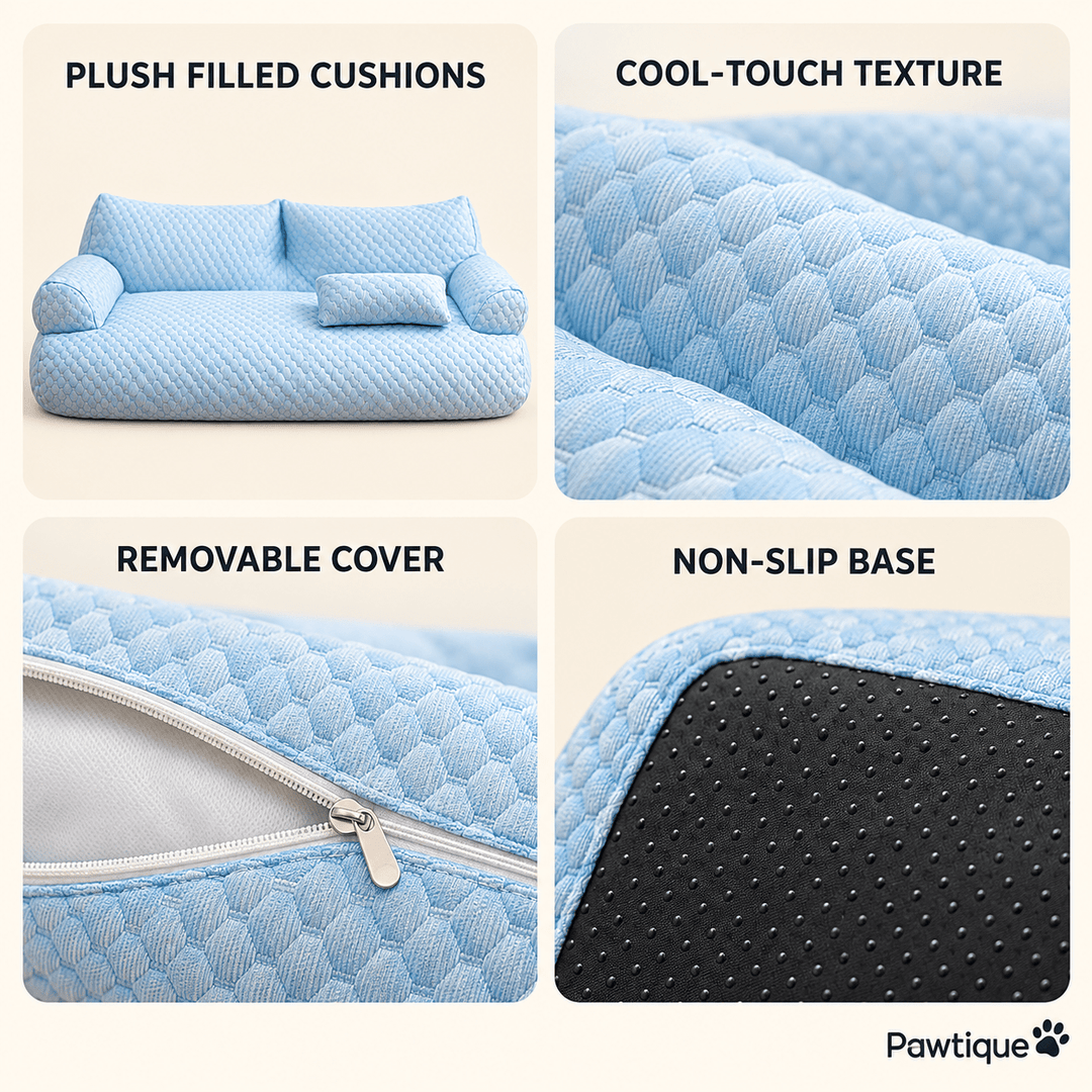 Pawtique BreezeSoft™ Cooling Sofa Pet Bed - Pawtique