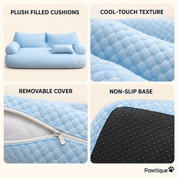 Pawtique BreezeSoft™ Cooling Sofa Pet Bed - Pawtique