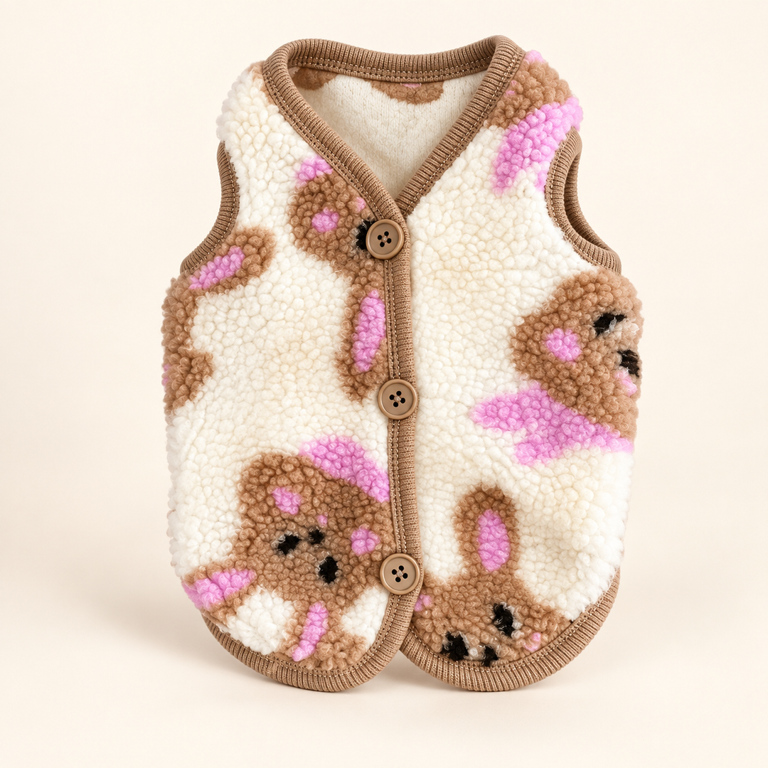 Pawtique BunnyBows fleece pet vest in Bunny Print