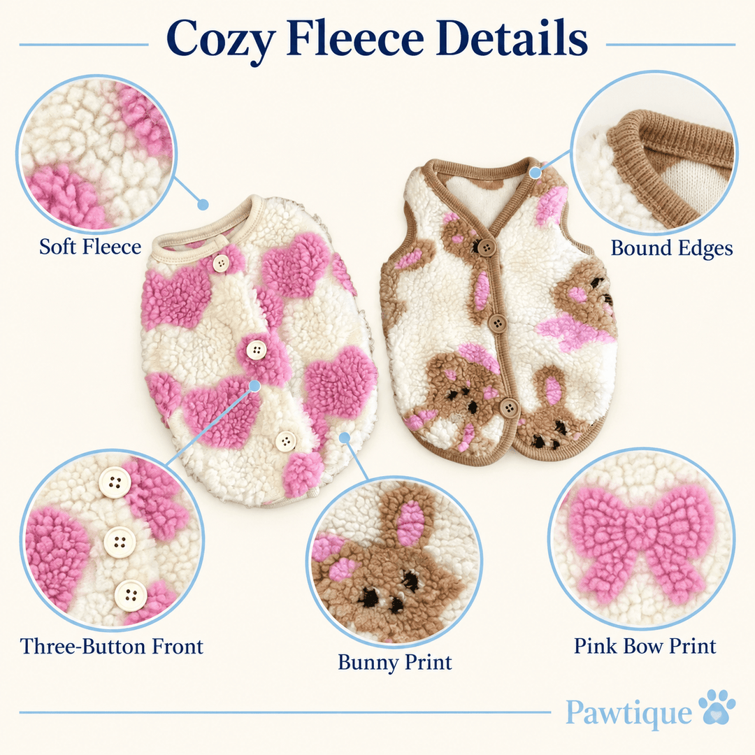 Pawtique BunnyBows™ Fleece Pet Vest - Pawtique