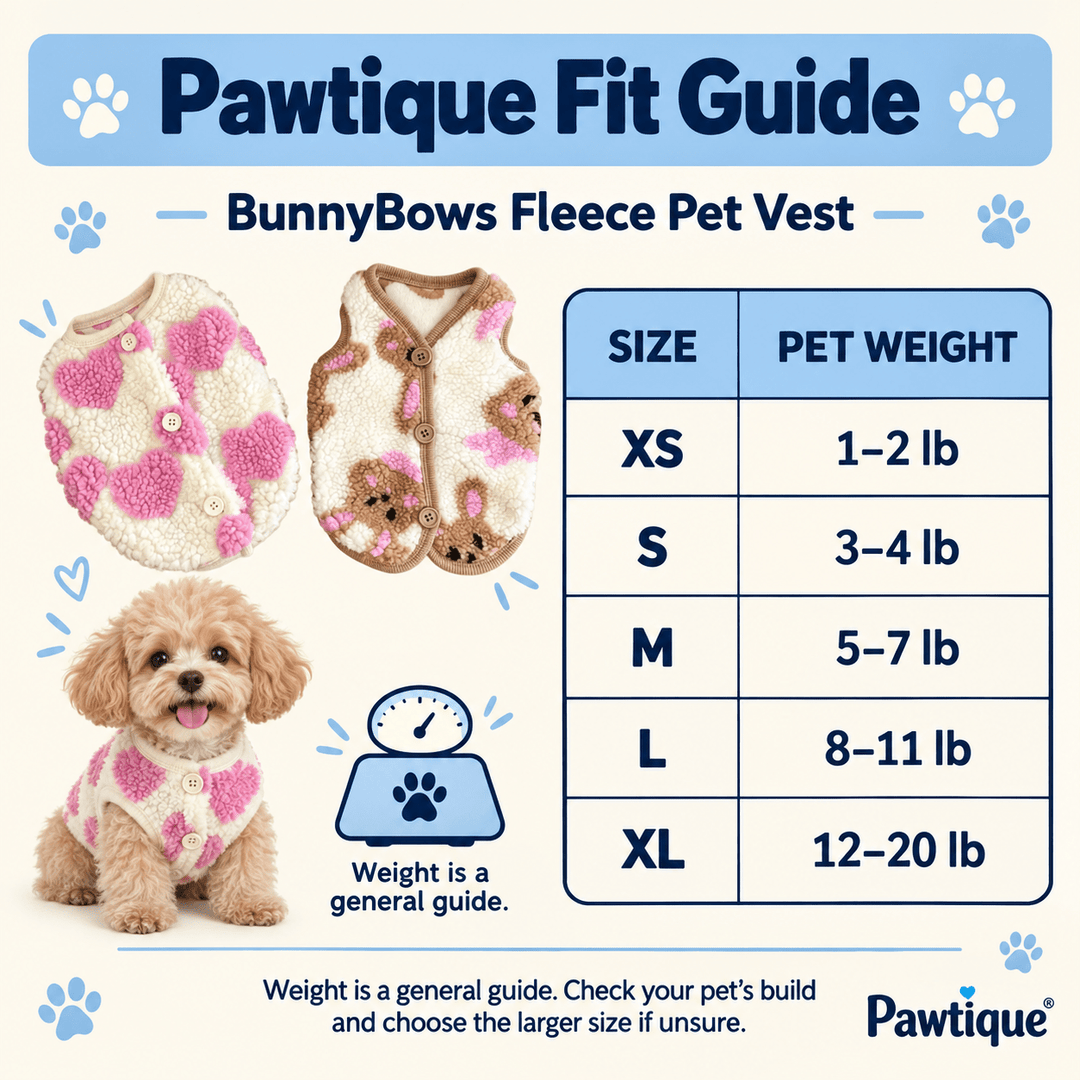 Pawtique BunnyBows™ Fleece Pet Vest - Pawtique