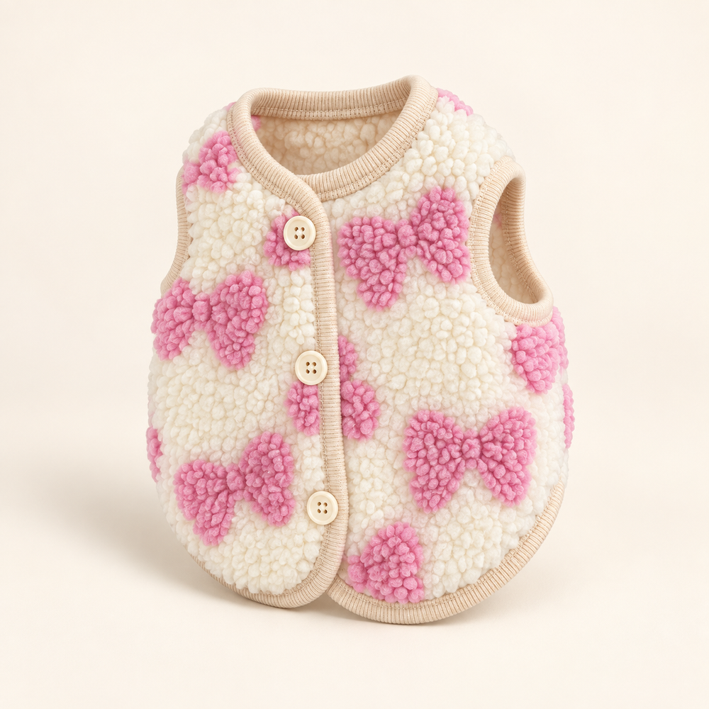 Pawtique BunnyBows fleece pet vest in Pink Bow Print