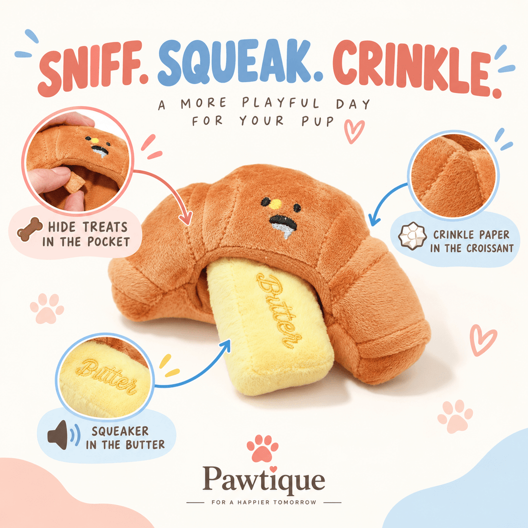 Pawtique ButterCroissant™ Snuffle &amp; Squeaky Dog Toy - Pawtique