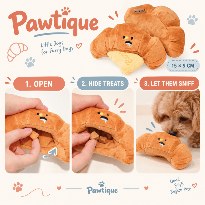 Pawtique ButterCroissant™ Snuffle &amp; Squeaky Dog Toy - Pawtique