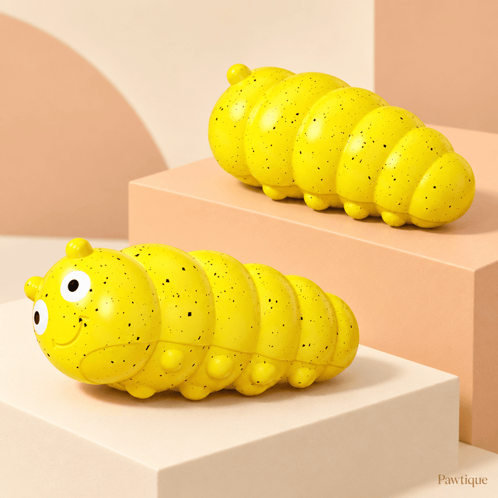 Pawtique Caterpillar Squeaky TPR Dog Chew Toy - Pawtique