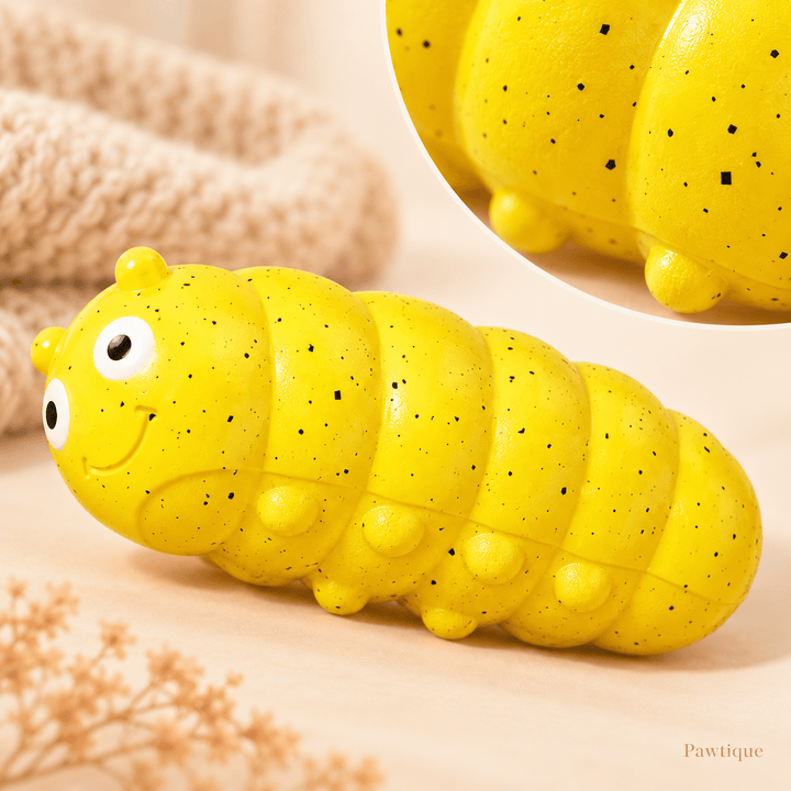 Pawtique Caterpillar Squeaky TPR Dog Chew Toy - Pawtique