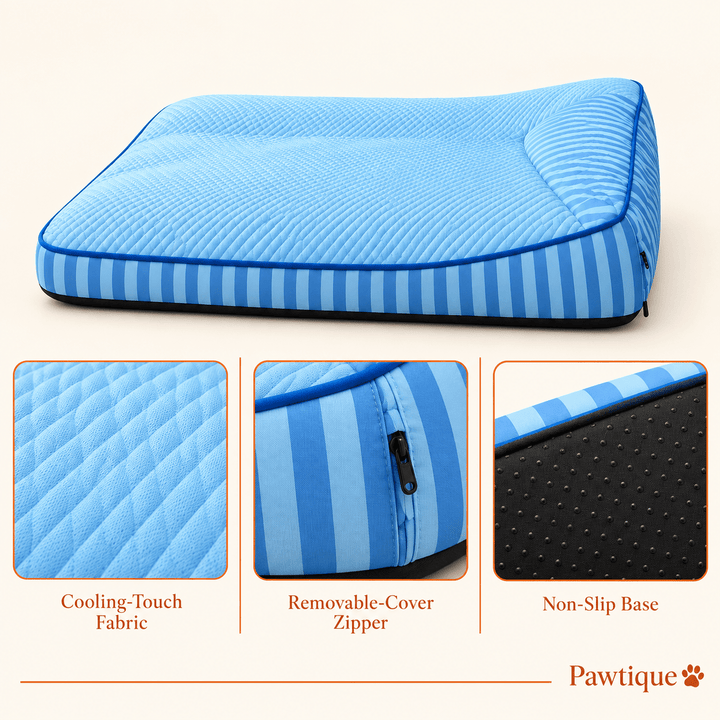 Pawtique ChillRest™ Cooling Bolster Dog Bed - Pawtique
