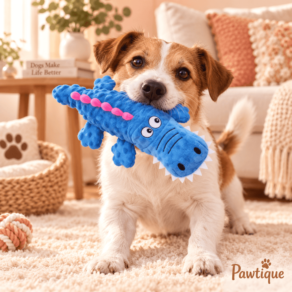 Pawtique ChompCroc™ Plush Chew & Tug Toy - Pawtique