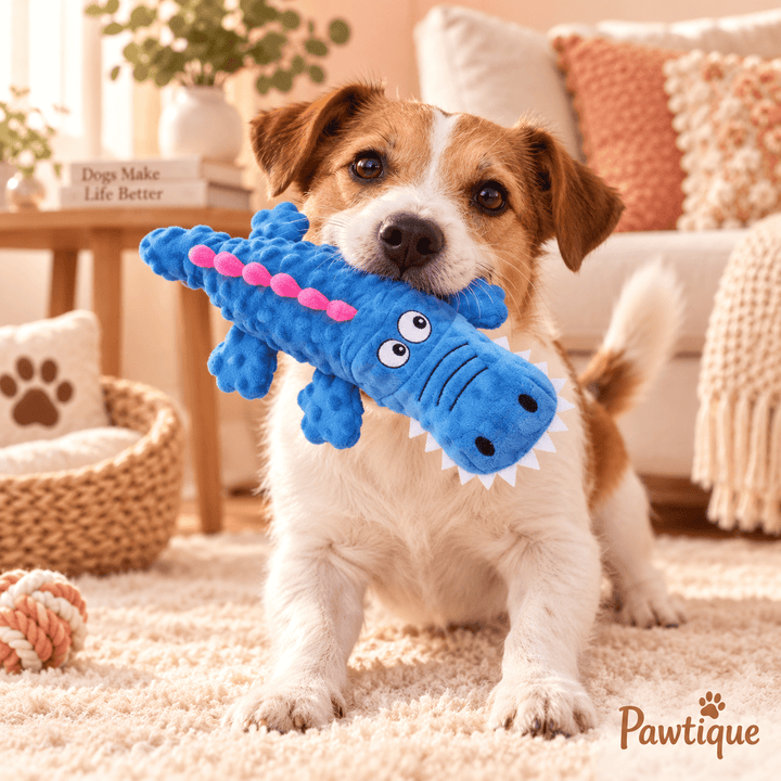 Pawtique ChompCroc™ Plush Chew &amp; Tug Toy - Pawtique