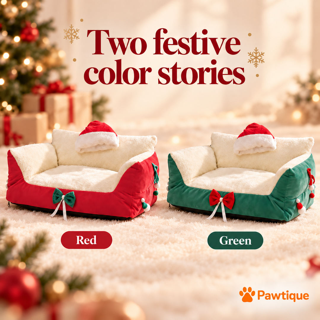 Red and green Christmas sofa bed color options