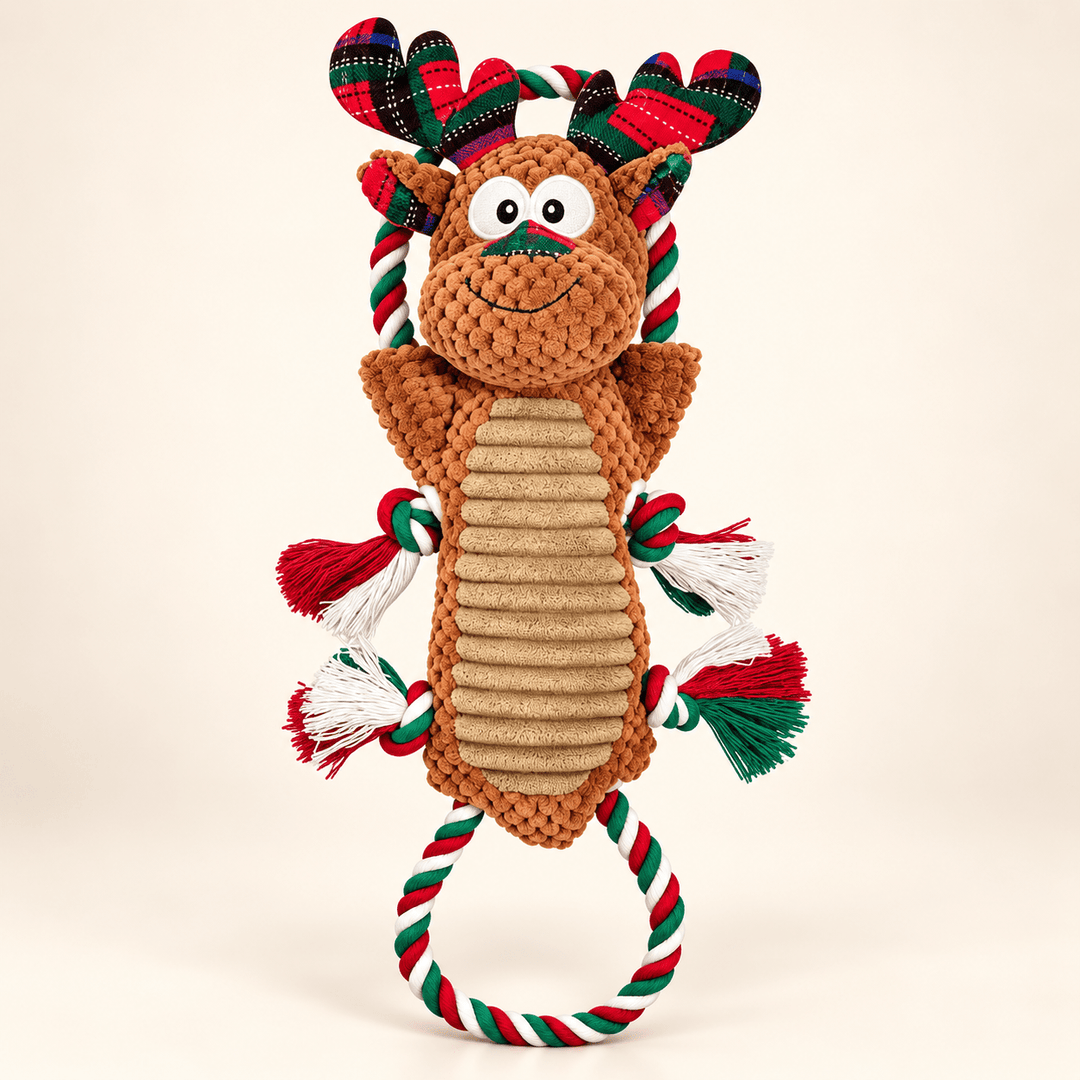 Pawtique Christmas Reindeer Plush & Rope Dog Toy - Pawtique