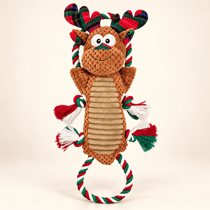 Pawtique Christmas Reindeer Plush &amp; Rope Dog Toy - Pawtique