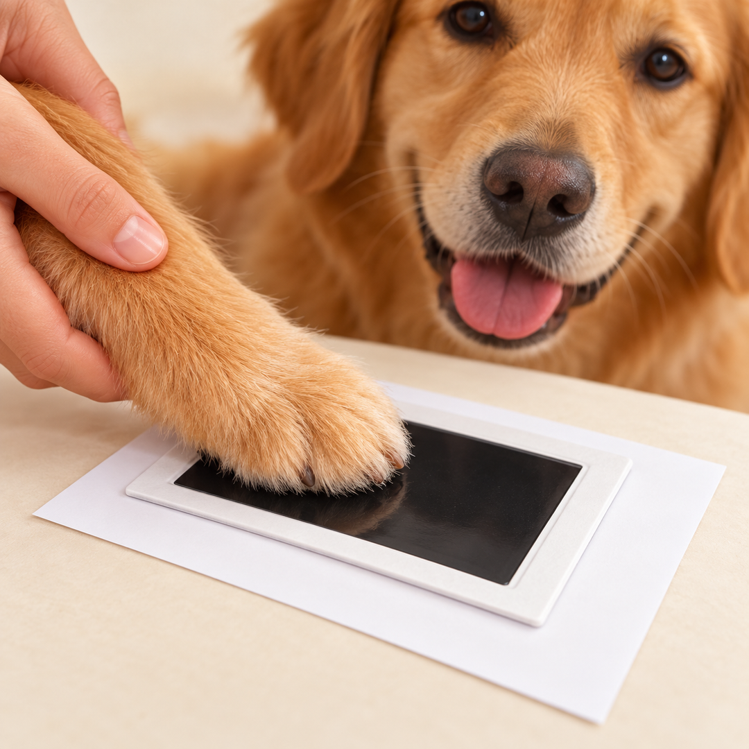 Pawtique Clean-Touch Paw Print Ink Pad — dog paw on clean reverse side