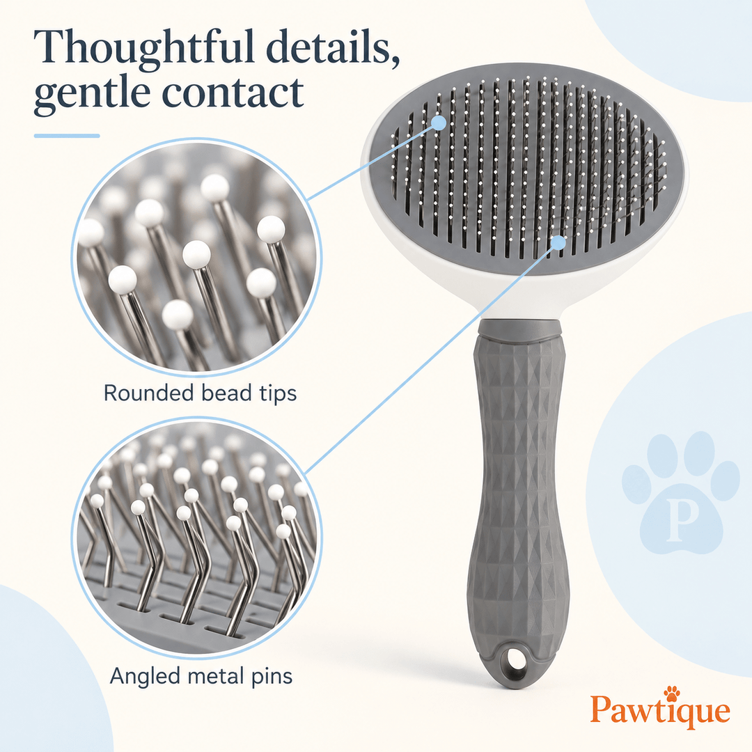 Pawtique CleanSweep™ Self-Cleaning Slicker Brush for Dogs &amp; Cats - Pawtique