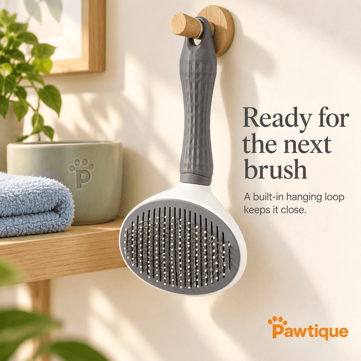 Pawtique CleanSweep™ Self-Cleaning Slicker Brush for Dogs &amp; Cats - Pawtique