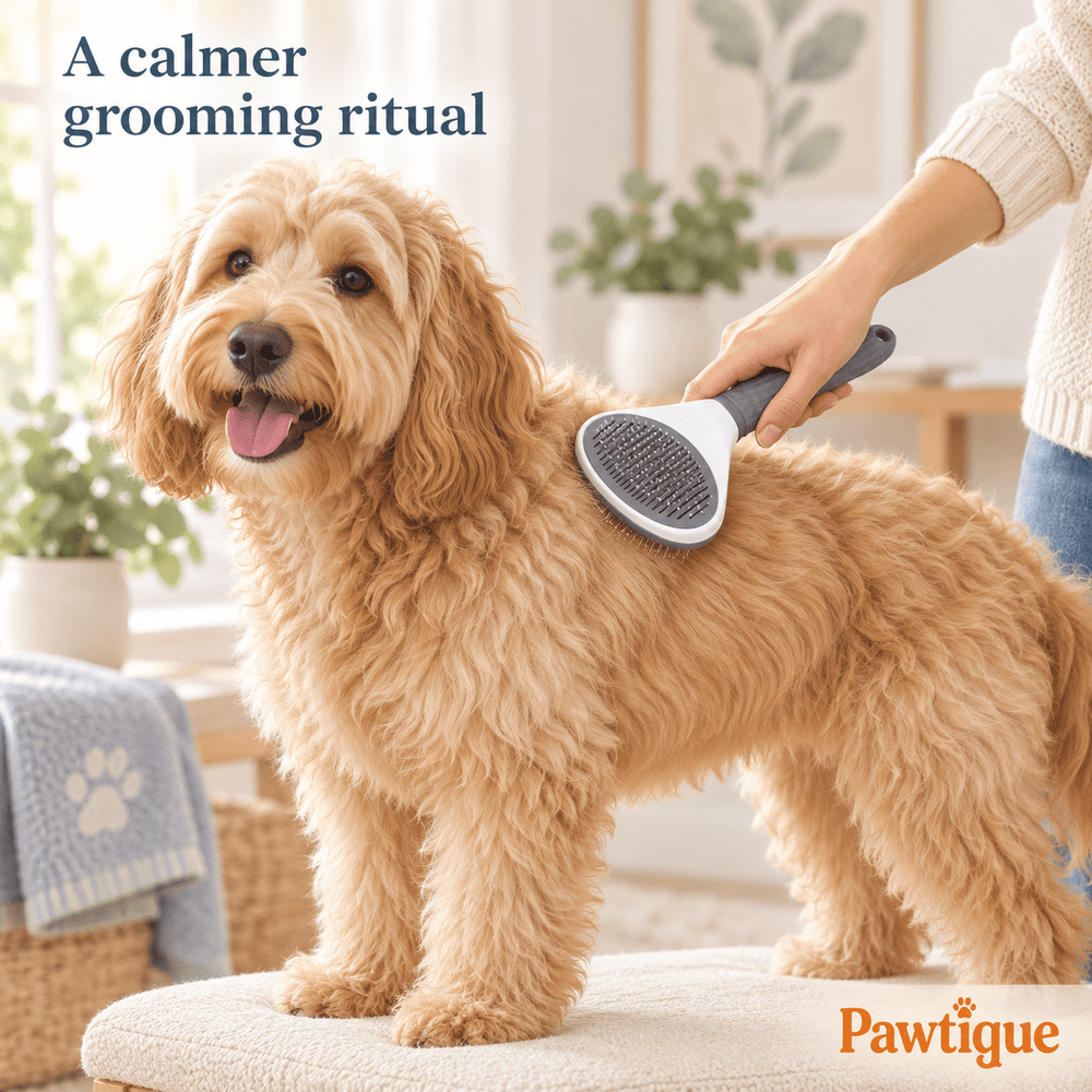 Pawtique CleanSweep™ Self-Cleaning Slicker Brush for Dogs & Cats - Pawtique