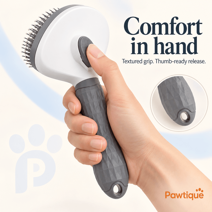 Pawtique CleanSweep™ Self-Cleaning Slicker Brush for Dogs &amp; Cats - Pawtique