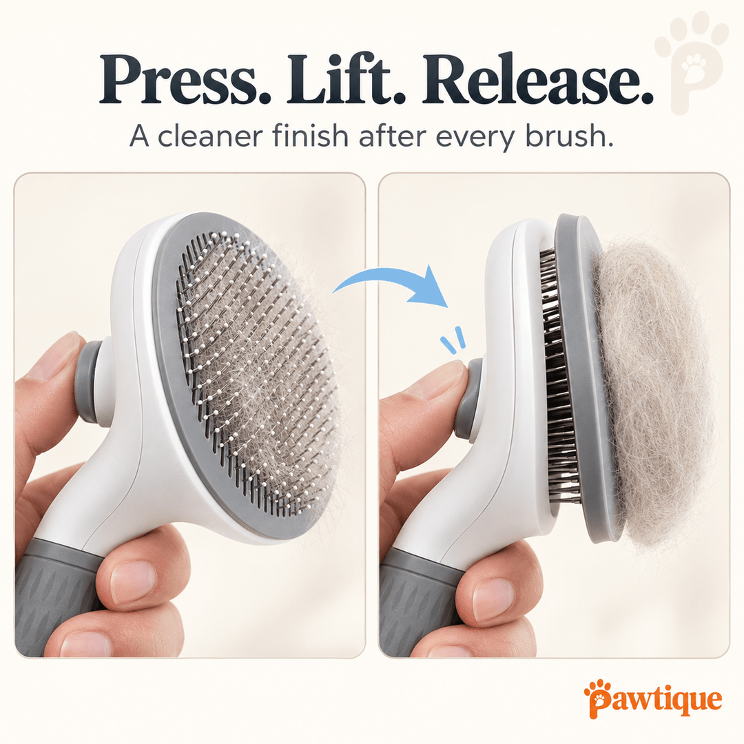 Pawtique CleanSweep™ Self-Cleaning Slicker Brush for Dogs &amp; Cats - Pawtique