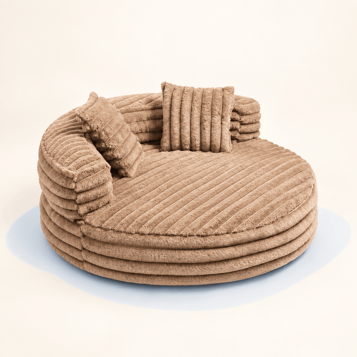 Pawtique CloudCove™ Ribbed Round Bolster Dog Bed with 2 Pillows - Pawtique