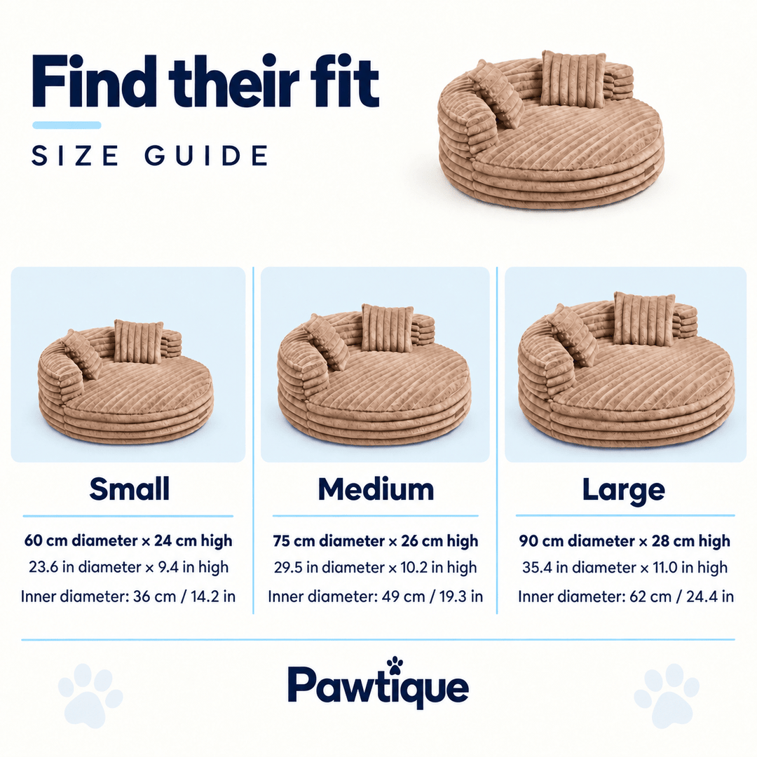 Pawtique CloudCove™ Ribbed Round Bolster Dog Bed with 2 Pillows - Pawtique