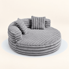 Pawtique CloudCove™ Ribbed Round Bolster Dog Bed with 2 Pillows - Pawtique