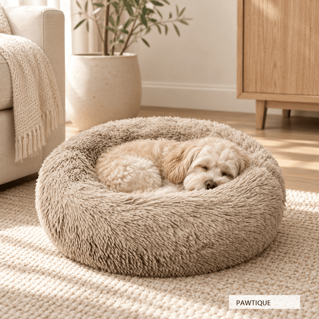 Pawtique CloudNest™ Plush Donut Pet Bed for Dogs &amp; Cats - Pawtique