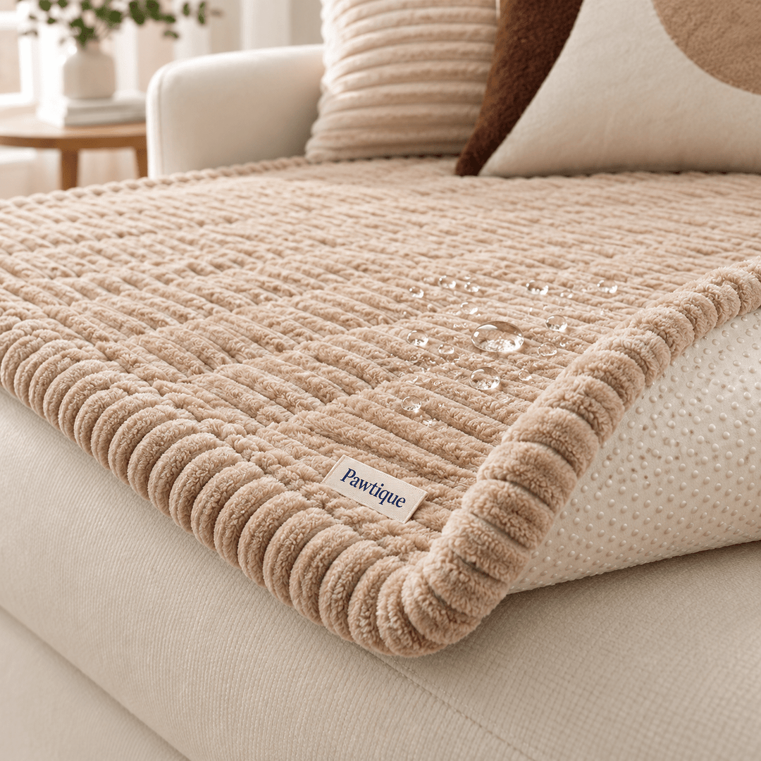 Pawtique CloudRib™ Non-Slip Flannel Sofa Protector - Pawtique