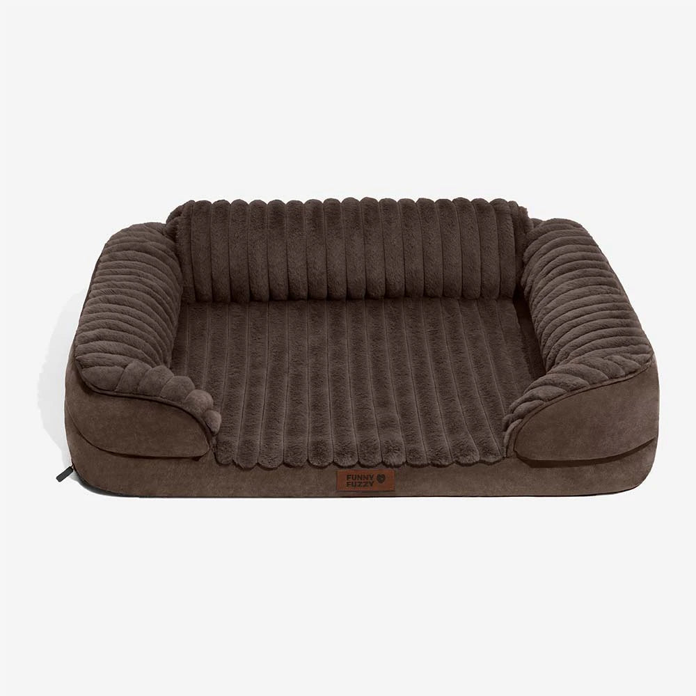 Pawtique CloudSofa™ Ribbed Plush Bolster Dog Bed - Pawtique