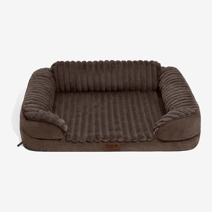 Pawtique CloudSofa™ Ribbed Plush Bolster Dog Bed - Pawtique
