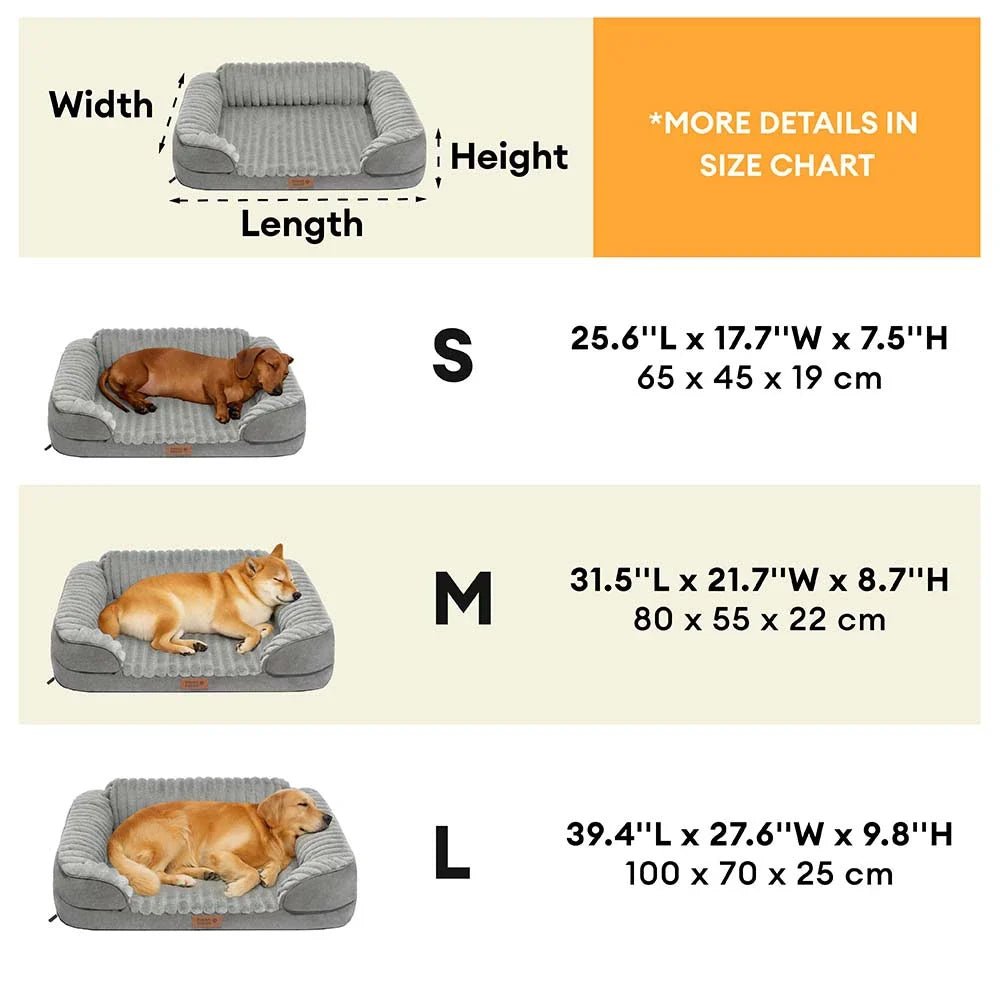 Pawtique CloudSofa™ Ribbed Plush Bolster Dog Bed - Pawtique