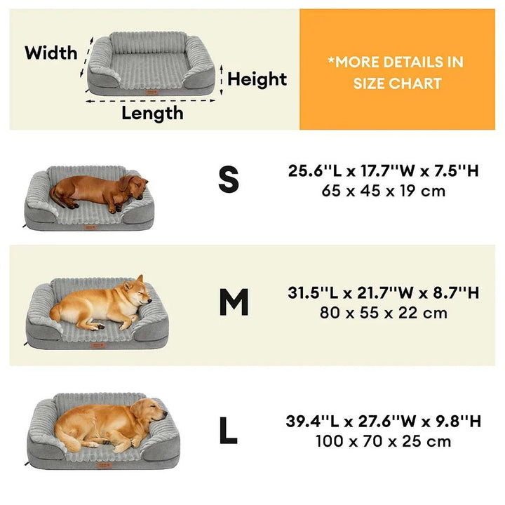 Pawtique CloudSofa™ Ribbed Plush Bolster Dog Bed - Pawtique