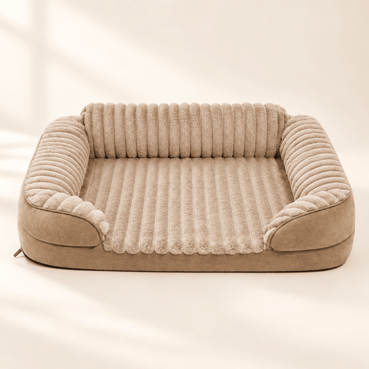 Pawtique CloudSofa™ Ribbed Plush Bolster Dog Bed - Pawtique
