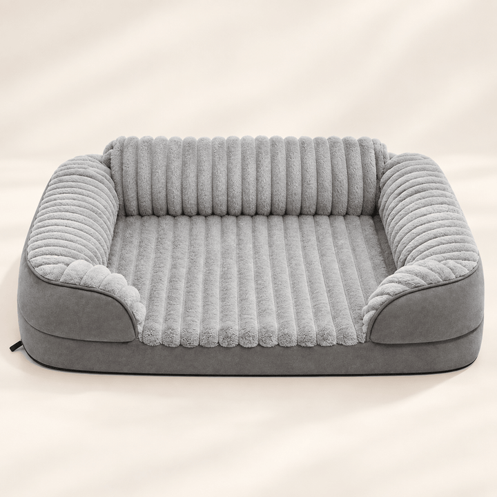 Pawtique CloudSofa™ Ribbed Plush Bolster Dog Bed - Pawtique