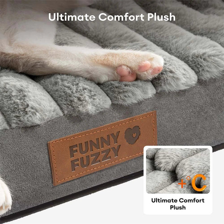 Pawtique CloudSofa™ Ribbed Plush Bolster Dog Bed - Pawtique