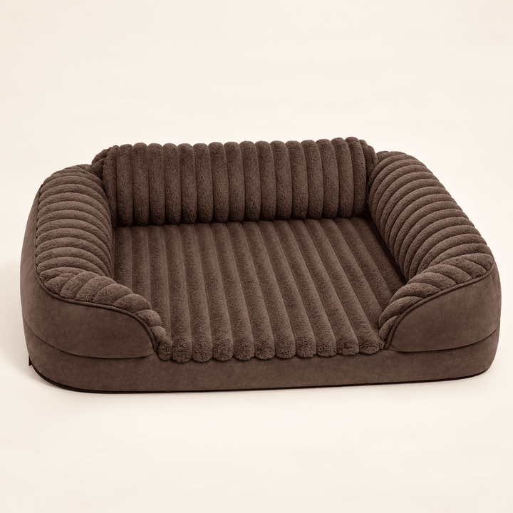 Pawtique CloudSofa™ Ribbed Plush Bolster Dog Bed - Pawtique