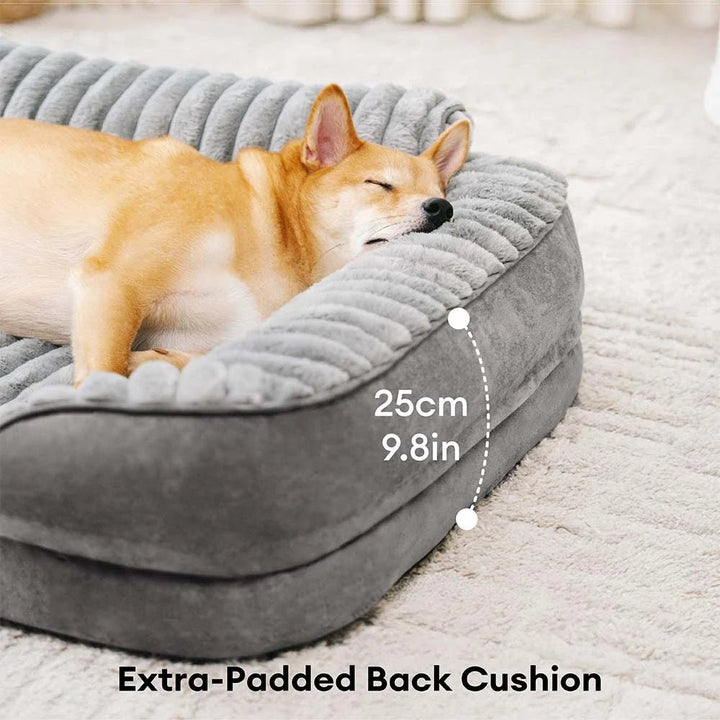 Pawtique CloudSofa™ Ribbed Plush Bolster Dog Bed - Pawtique