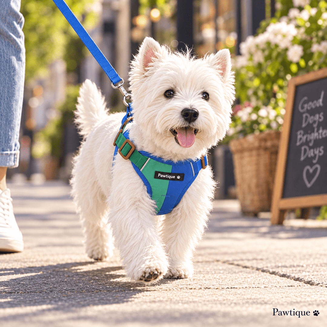 Pawtique ColorBlock™ Padded Harness &amp; Leash Set - Pawtique