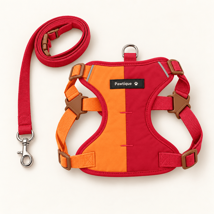 Pawtique ColorBlock™ Padded Harness &amp; Leash Set - Pawtique