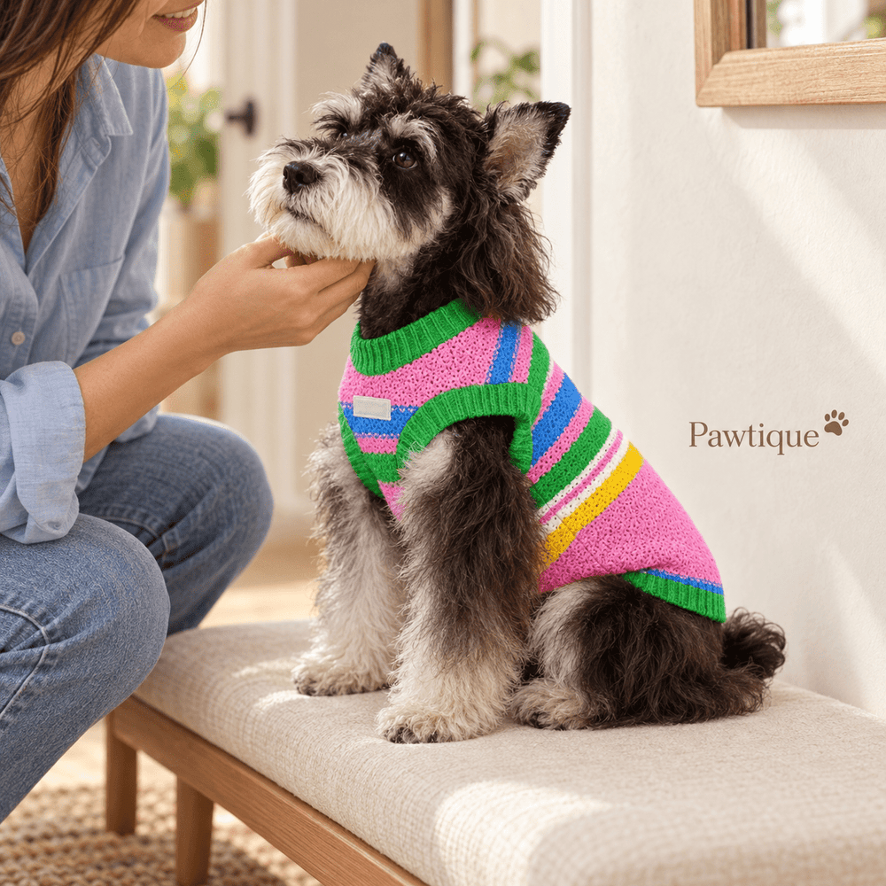 Pawtique Colorplay Striped Dog Sweater Vest - Pawtique