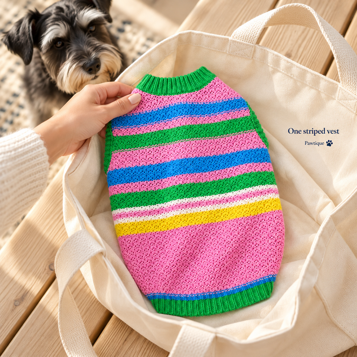 Pawtique Colorplay Striped Dog Sweater Vest - Pawtique