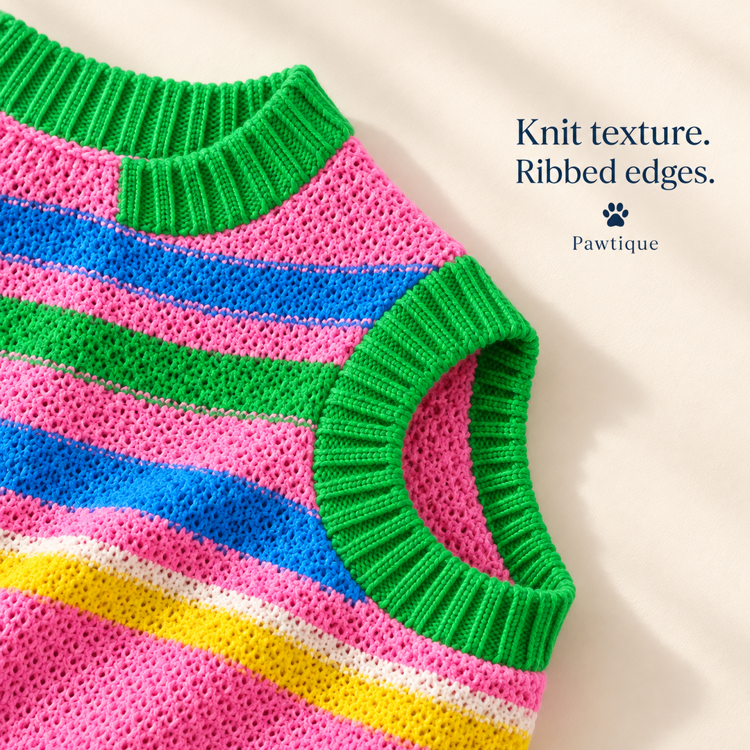 Pawtique Colorplay Striped Dog Sweater Vest - Pawtique