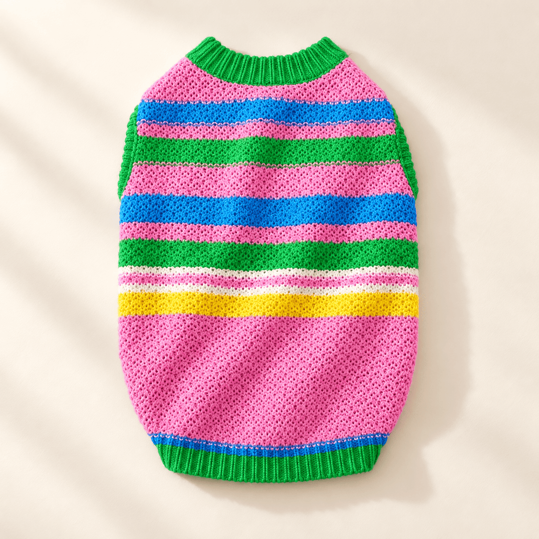 Pawtique Colorplay Striped Dog Sweater Vest - Pawtique