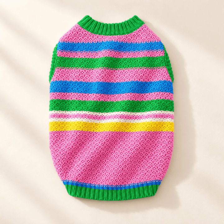 Pawtique Colorplay Striped Dog Sweater Vest - Pawtique