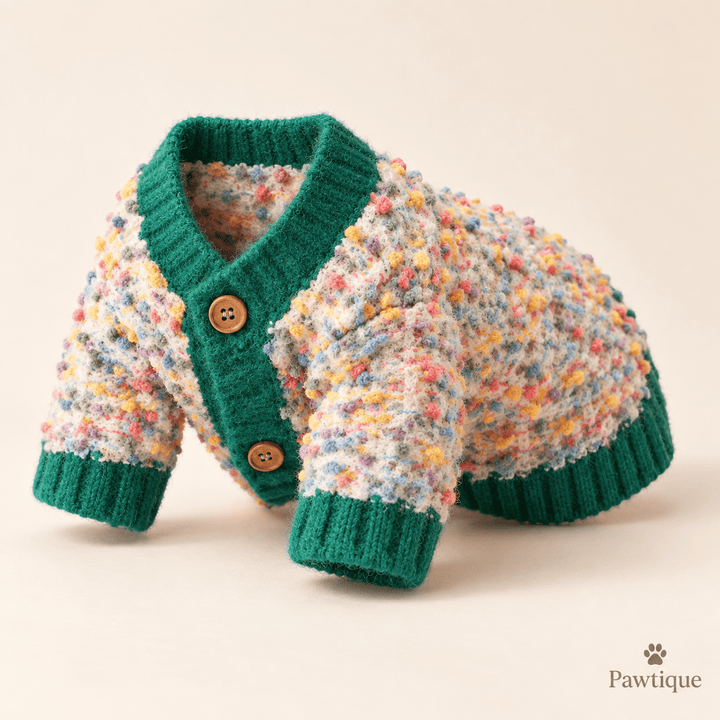 Pawtique ConfettiKnit™ Button Dog Cardigan - Pawtique