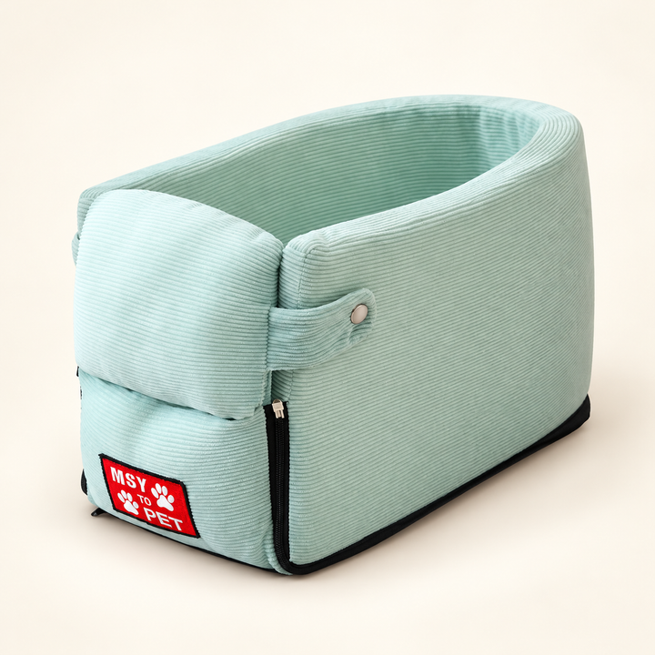 CoPilot Field Green corduroy console seat with original red sewn label and single-snap front tab