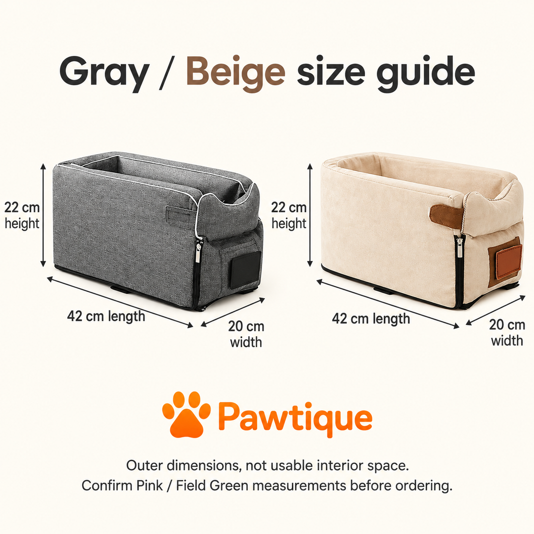 CoPilot Gray and Beige outer dimensions: 42 cm length, 20 cm width, 22 cm height