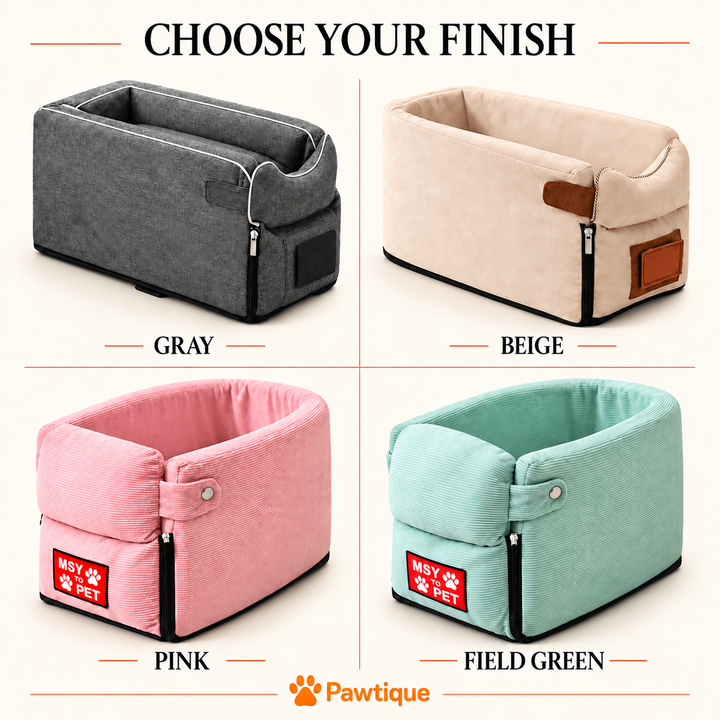 CoPilot Gray, Beige, Pink and Field Green finish comparison with original front labels and closures