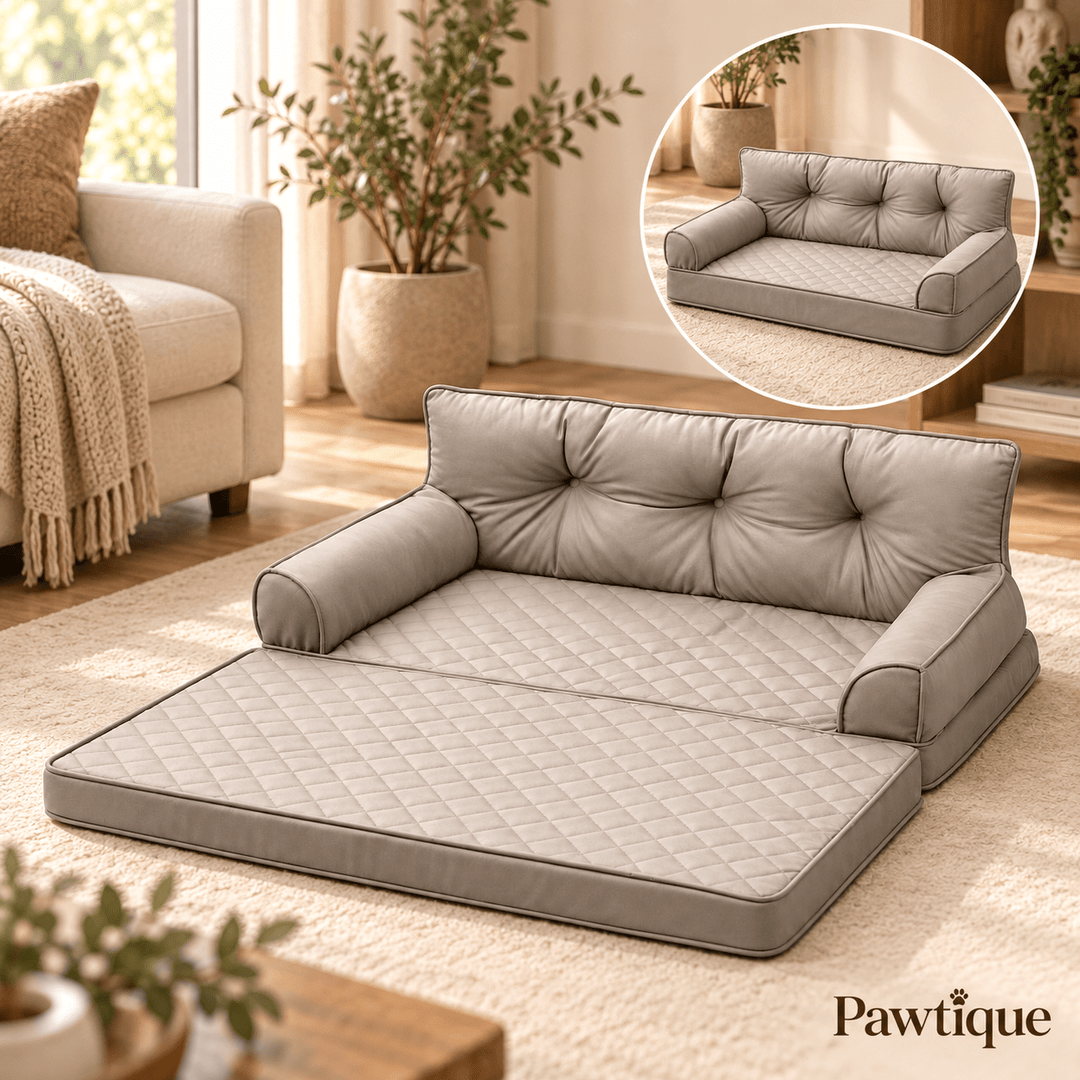 Pawtique CoreLounge Faux Leather Bolster Dog Bed - Pawtique