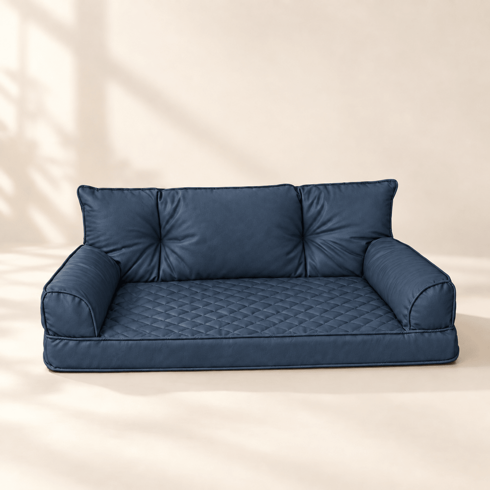 Pawtique CoreLounge Faux Leather Bolster Dog Bed - Pawtique