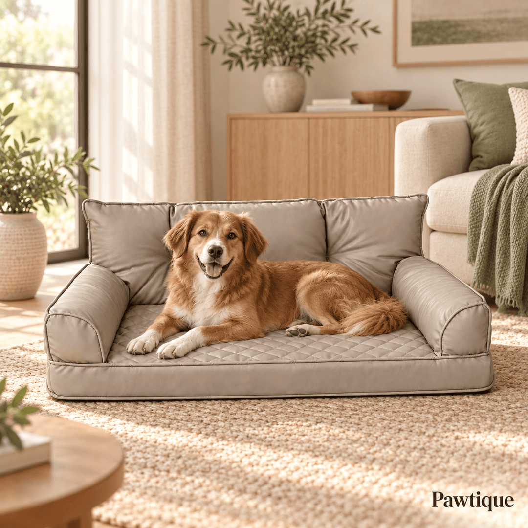 Pawtique CoreLounge Faux Leather Bolster Dog Bed - Pawtique